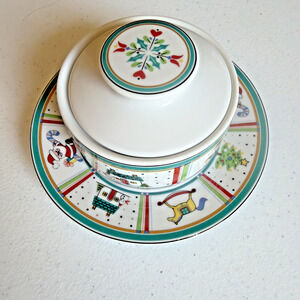 Studio Nova Holiday Charm Y0318 saucer bowl lid Christmas Trees Toys